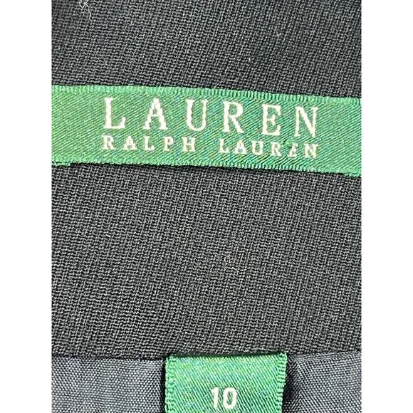 Lauren Ralph Lauren Womens Size 10 Black Brown Wool-Blend 2-Button Blazer Career - Picture 3 of 8